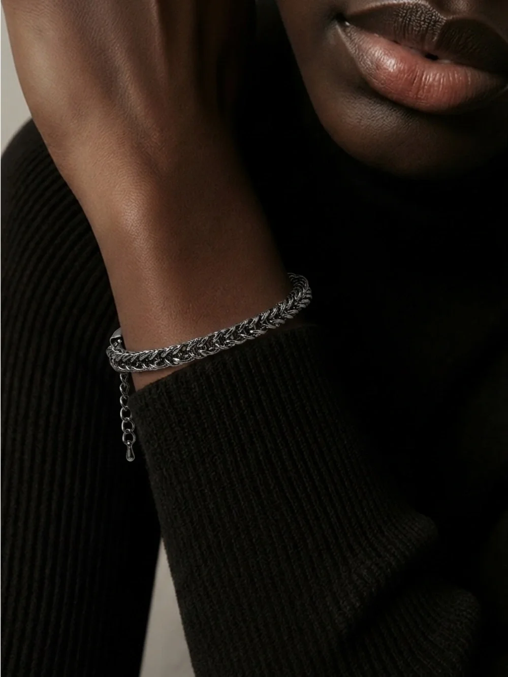 Men’s Black Byzantine Chain Bracelet 8 “ - 9” NEW Unisex